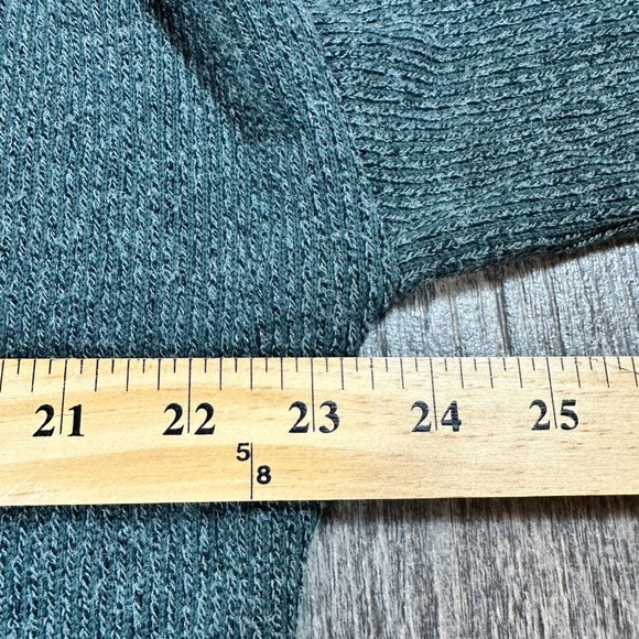 CURE Womens Green Ribbed 3/4 Sleeve Sweater Knit Top Size L Pockets - Picture 6 of 9